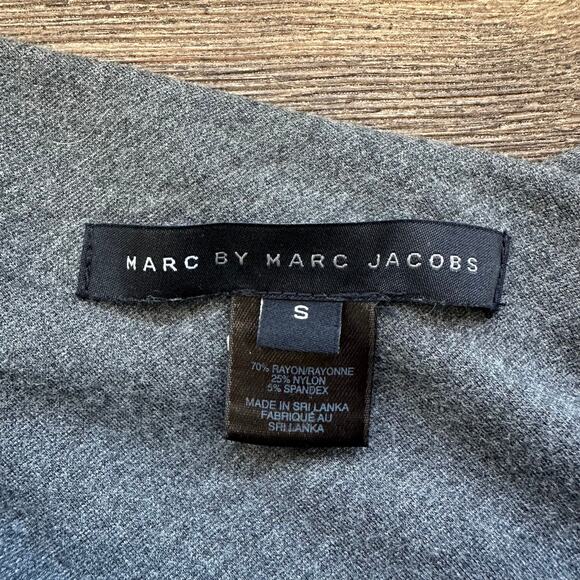 Marc by Marc Jacobs Cowl Neck Ponte Knit Belted Midi Dress Night Gray Melange - Picture 9 of 11